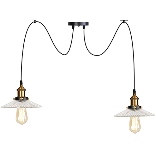 Lustre en verre industriel vintage pour salle à manger, suspension araignée HNVBDOPAE