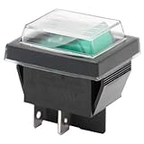 Intensidad de 16 a CABLEPELADO Interruptor basculante ON-OFF DPST 4 vias impermeable Verde 16 A