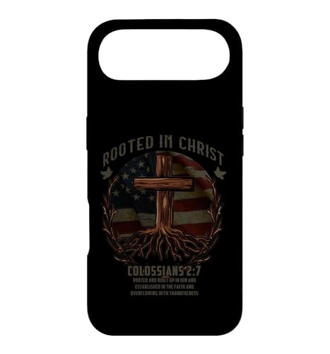 Rooted in Christ Cross Shirt Christian Tee for Men �X�}�z�P�[�X iPhone Air �p