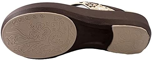 Gold Pigeon Shoes Women Platform Sandals Memory Foam: Women Flip Flops 1558 Brown, Size 7-7.5 (1558-brn-38) | Image 4