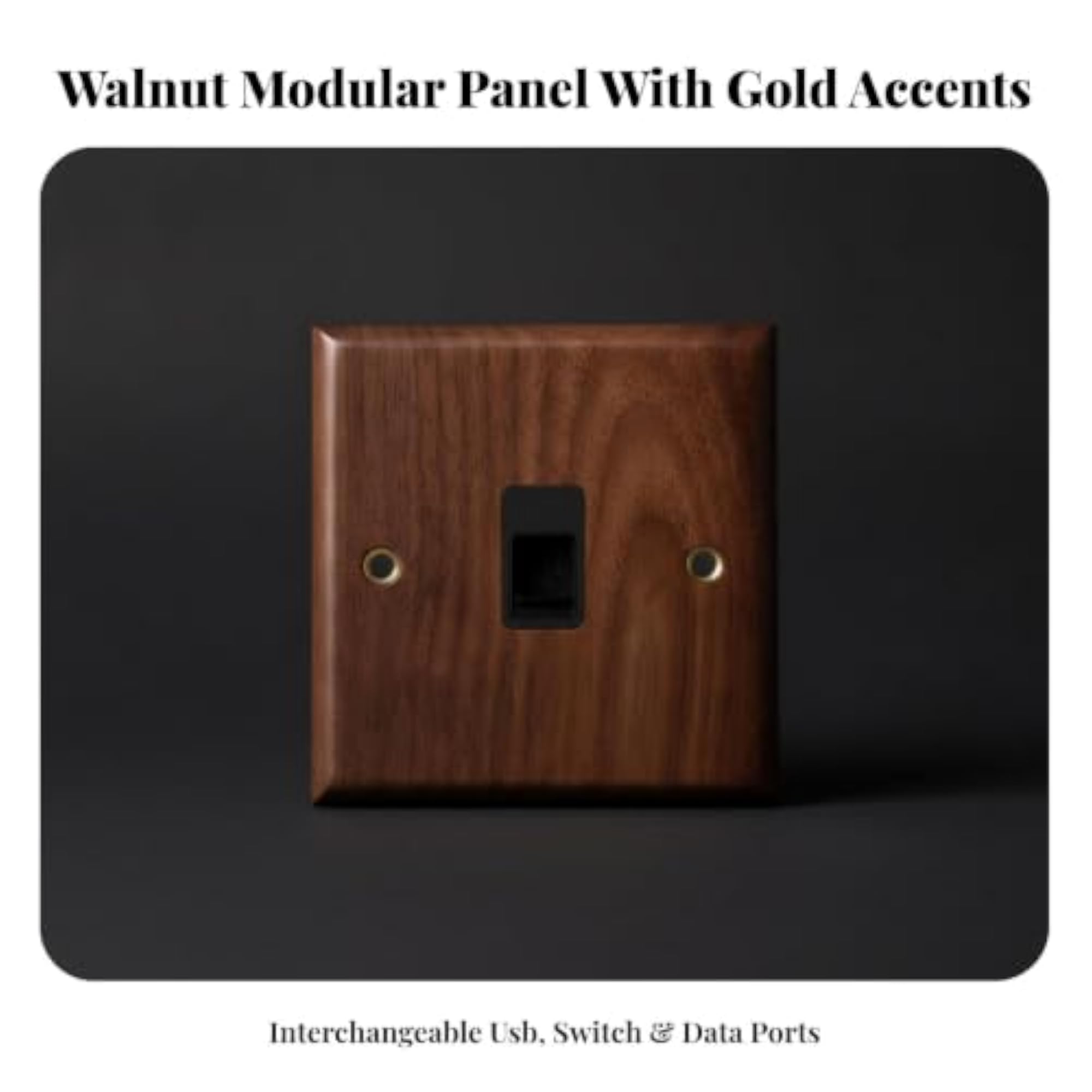 Walnut Wood Rounded Edges Outlet Cover, Warm Brown Finish