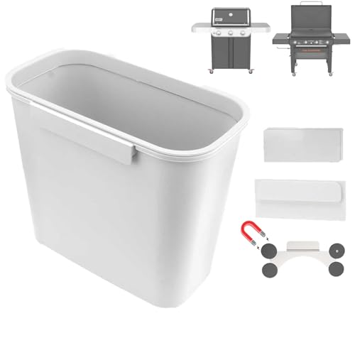 Image of BBQ Future Magnetic Trash Can for Blackstone - 2.1 Gallon Grill Hanging Garbage Can BBQ Parts, No Drill Mount Trash Bin Container for Weber Charbroil Nexgrill Expert Grill and More Griddle