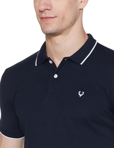 Image of Allen Solly Men's Solid Polo T‑Shirt | Regular Fit | Premium Fabric | Signature Sleeve Detail | Smart Casual Wear