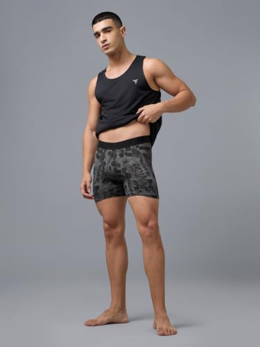 Image of TECHNOSPORT Men's Colorblock Trunks Underwear with ElastoLITE 4 Way Stretch Lightweight Breathable Moisture Wicking Soft Anti Odour Anti Microbial Comfort Fit Boxer Briefs Innerwear for Men