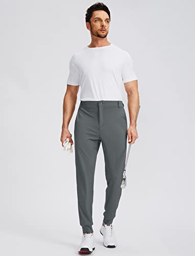Men's Golf Joggers Pants With 5 Pockets Slim Fit Stretch Sweatpants Running Travel Dress Work Pants For Men(Ink Grey, L #TOP4