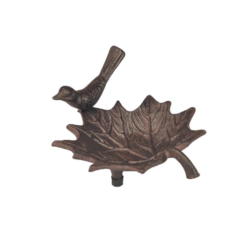 DTSFHTDAL 1 cenicero de hierro fundido, cenicero de hoja de pájaro, cenicero decorativo vintage de hojas fundidas, decoración de mesa de metal para manualidades