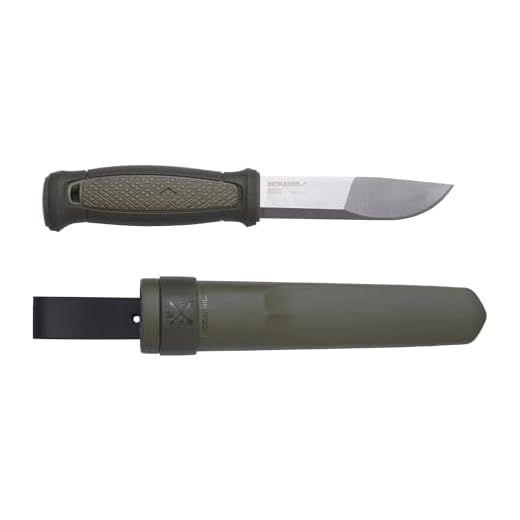 Morakniv Kansbol Stainless Steel Fixed-Blade Survival Knife With Sheath, Military Green, 4.3 Inch
