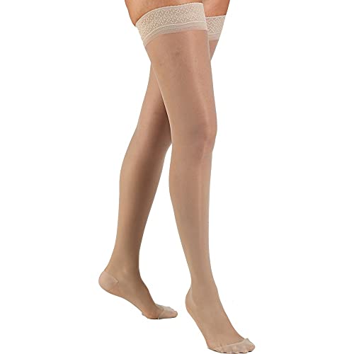 Meia 7/8 Meia Coxa AF 120B 15-20 Mmhg Ponteira Fechada Sigvaris Natural claro 2