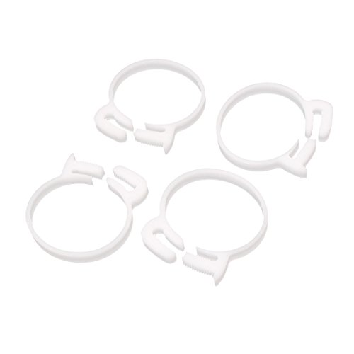 Aexit 45.5mm-47.5mm Double Clamps Gripping Ratchet Plastic Hose Clamps Clips Fasteners Strap Clamps 4 Pcs