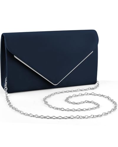ERKOON Blue Clutch, Abendhandtasche Blau, Handtasche Damen Abendtasche Party-Handtasche für...