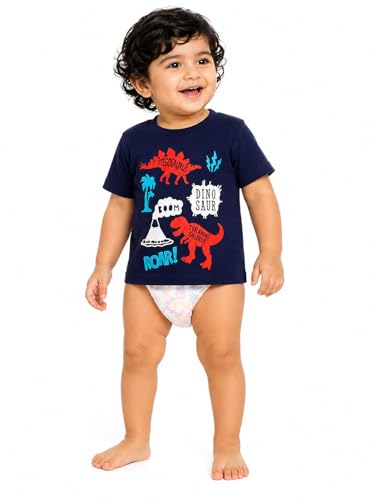 Image of BODYCARE Kids Inafant Placement Print Boys Round Neck Half Sleeves Cotton T-Shirt | Skin Friendly Regular Fit | Soft Breathable Fabric Comfortable & Durability | Pack of 1 | Mustard | Age 6-12 Months