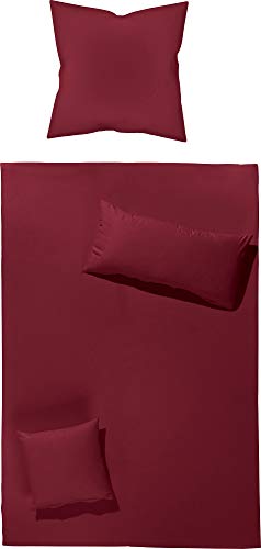 Erwin Müller Bettwäsche-Set Renforcé Würzburg, Uni weinrot Größe...