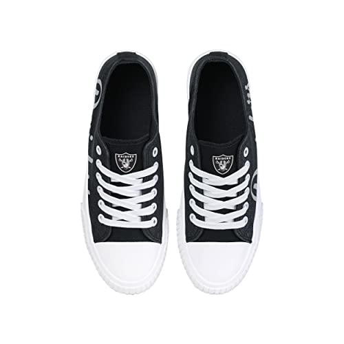 Image of FOCO Womens NFL Team Logo Ladies Fashion Color Glitter Low Top Canvas Sneakers Shoes