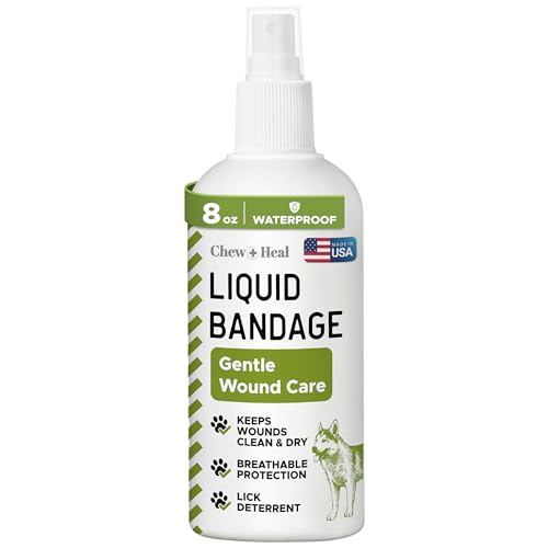 Pet Liquid Bandage for Dogs - 8 oz Spray with Aloe - Wound Care for Dogs Including Cuts, Scrapes, and Stitches - Breathable and Waterproof