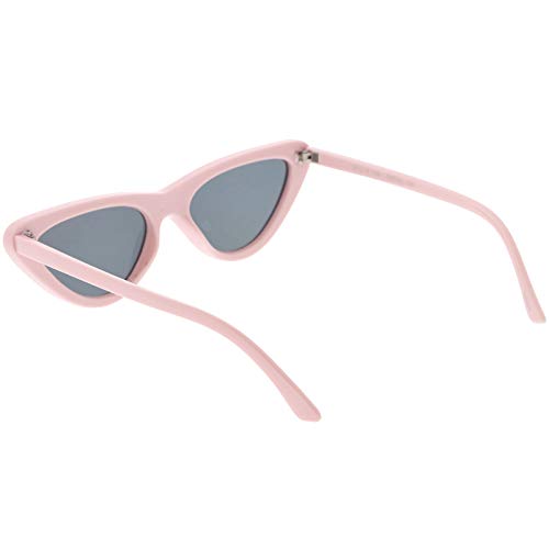 Image of zeroUV Women's Small Thick Neutral Colored Flat Lens Cat Eye Sunglasses 51mm