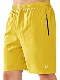 NORTHYARD Men's Athletic Running Shorts Quick Dry Workout Shorts Lightweight Sports Gym Basketball 7'/ 9'/ 5' Tennis Hiking Exercise Yellow-7 inches M