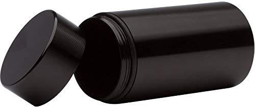 Stash Jar – Airtight Smell Proof Jar Aluminum Storage Container. Waterproof Weed Accessories Durable Multi-Use Portable Weed Jar. Herb Tobacco Spices Container Screw-Top Lid Lock Odor – Black (1) - Image 2