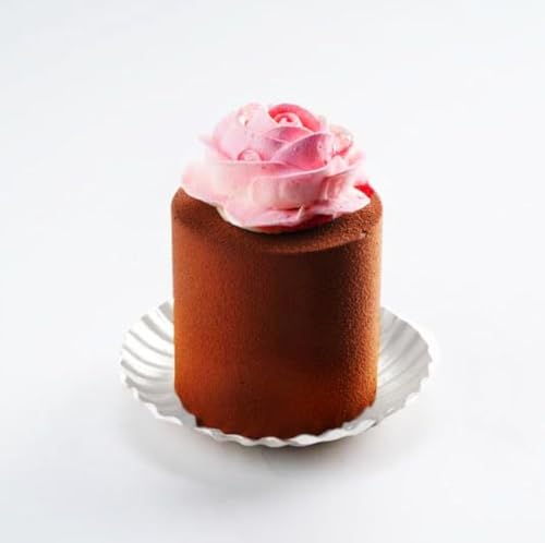 Pastry Chef's Boutique Mini Single Portion Round Swirled Gold Pastry Dessert Tart Cake Board Plate - 3 5/8'' diam. - 100 pcs (WHITE)