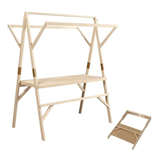 Puesto de Mercado Carro de Vendedores de Mercado Plegable de Madera, Soporte de Visualización Minorista Portátil para Stand de Proveedores, Quiosco de Servicio de Puestos de Concesión para Vender Comi