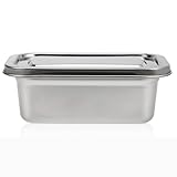 FELTECHELECTR Edelstahl Eiscremebehälter mit Deckel Kleine Gefrierbox für Kühlschrank Luftdichte Aufbewahrungsbox für Speiseeis Zuhause und Gastronomie