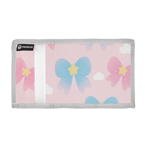 GuoChe Trifold Wallet for Boys Ages 9-12 Mini Outdoor Sports Purse Coin Pocket & Card Holder, Travel Accessory Cute Bow2