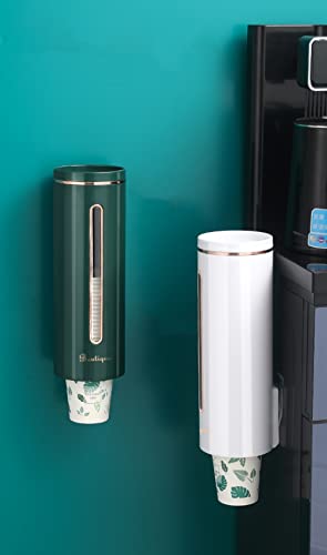 ZEIHAOWAN Becherspender Wandmontage, Papier Becherhalter Wegwerfbecher Spender,für Plastikbecher und Papierbecher bis zu 45-50 Tassen 5,5-7.6cm Durchmesser(Schwarz)