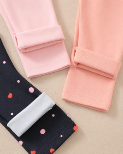 Image of Jecson Toddler Girl Leggings Baby Pants 3 Pack Stretchy Floral Clothes 1-4Y | Soft Stretchy Leggings For Toddler Girls In A 3-Pack Design, Baby Girl Pants Perfect For Playtime, Outings, And Daily Wear.