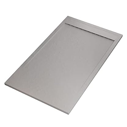 Duschwanne aus hellgrauem PRESTIGE-Marmorharz-Steinzement - 80x130