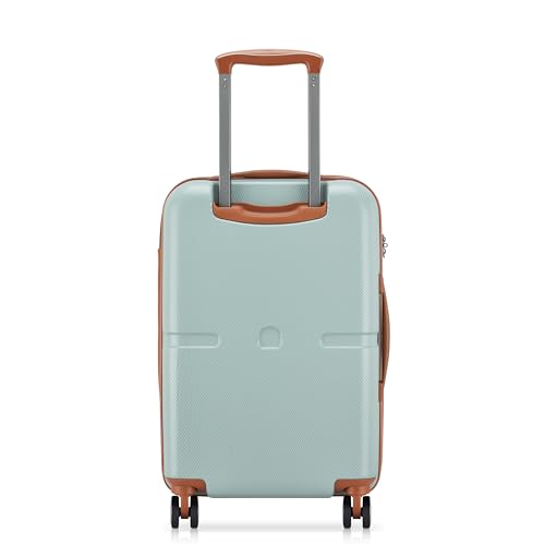 Image of DELSEY PARIS Juliette 55 cms Small Cabin ABS /Polycarbonate Hard Sided 8 Wheels and Expandable Spinner Suitcase /Trolley Bag for Travel with TSA Lock- Sage Green