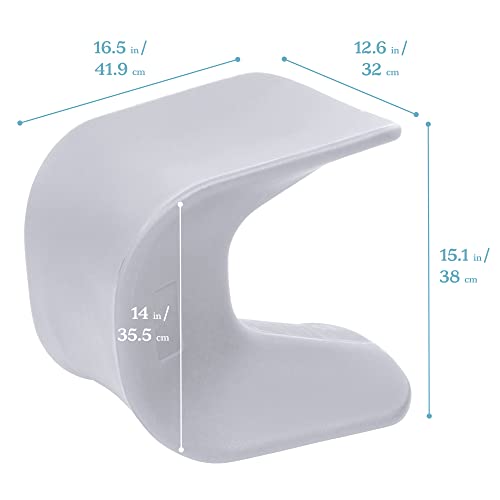 Image of ECR4Kids Wave Seat Perch Stool, 14in - 15.1in Seat Height, Flexible Seating, Light Grey, 2-Pack