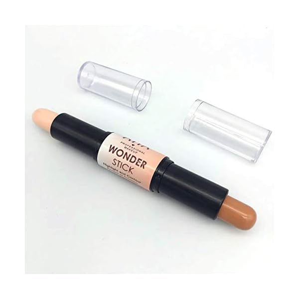 Dual-ended Contour Highlight Stick,Wonder Stick,2 in 1 Concealer,Contour Foundation Stick For Face Body Shaping,Waterpoof Lasting (Medium)