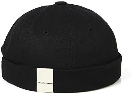 Unisex Docker Brimless Hats Skullcap Beanie Worker Sailor Cap Retro Rolled Cuff Skull Caps with Adjustable