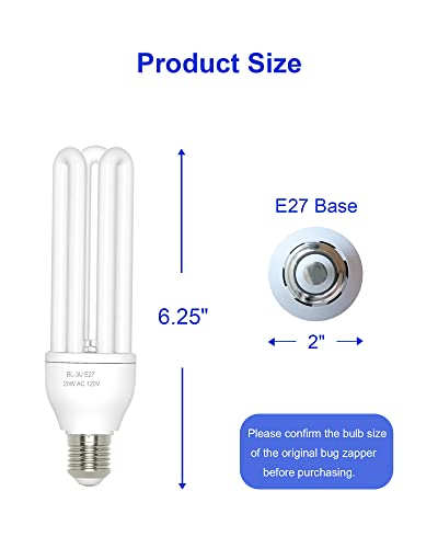 Dichroma 2 Pack 20W Replacement Bulbs for E27 Base Bug Zappers