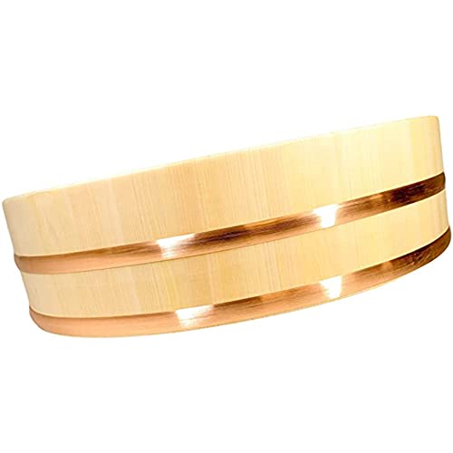 Wooden Hangiri Sushi Rice Mixing Bowl Tub For Sushi Restaurant, Pine Wood, 72X16Cm #TOP8