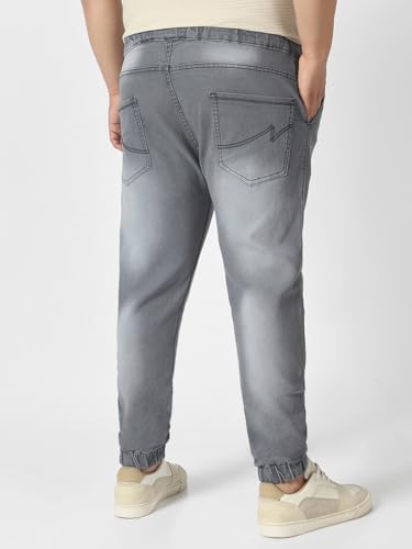 Urbano Plus Herren Grau Regular Fit Jogger Jeans Stretch, Grau, 50 – Bild 5