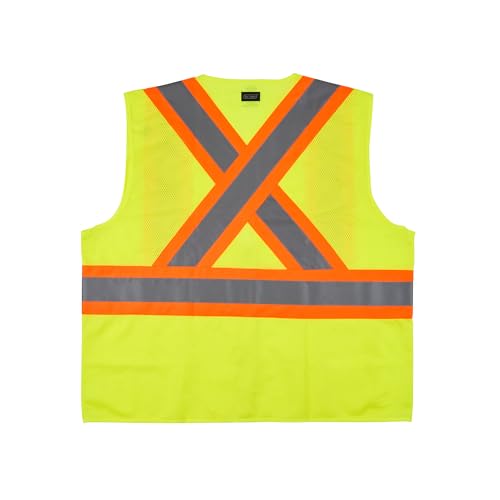 Image of Restaurantware Reflective Safety Vest 20 Count 29.213 x 30.315 Inches High Visibility Multi-Pocket Zipper Front Safety Vest