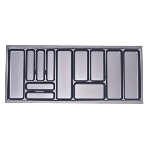 KÖNIG Besteckeinsatz I Silbergrau für SO-Box, Blum Tandembox u. ModernBox mit Korpusbreiten 300-1200 mm (120er Korpus - 1.119 x 473 mm)