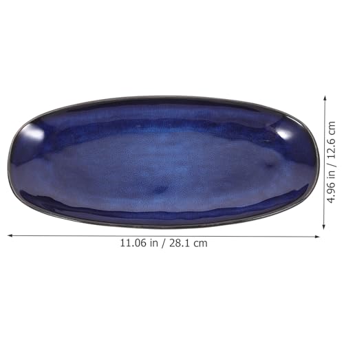 Plato pequeño azul de cerámica Homoyoyo para sushi y snacks miniatura 3