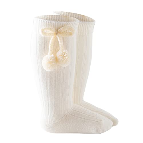 Kids Toddler Baby Princess Solid Girls Socks Stockings Length Mid-Calf Sock Knee-High Baby Care New (Beige, 3-12 Months)