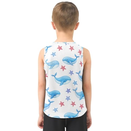 J JOYSAY Starfish Whale Blue Boys Tank Top Sleeveless Muscle Shirts Quick Dry Kids T-Shirts 3-15T3