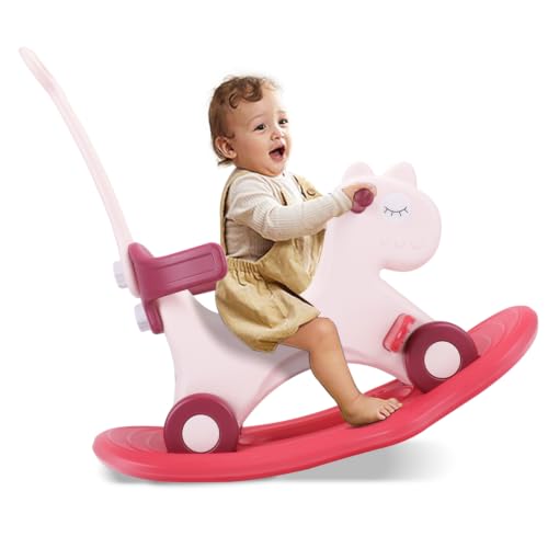 Ancaixin 4 in 1 Rocking Horse for Toddlers 1-3 Years Old, Birthday Gift