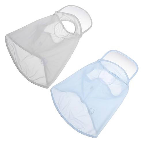 minkissy 2pcs Summer Sunscreen Face Mask Ice Silk Breathable Mask Hat for Outdoor Cycling Riding Protection