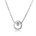 Produktbild CKAWM Halskette Stilvolle Romantische Accessoires Halskette Kurze Schlüsselbeinkette Weibliche Mosaik Zirkon Doppelring Kreis Anhänger Halskette