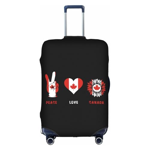 Peace Canada Canadians Flag Travel Luggage Cover Washable Suitcase Case Suitcase Protector Fit Luggage Cover Medium