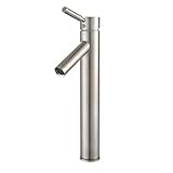 Kraus FVS-1002SN Sheven Single Lever Vessel Bathroom Faucet Satin Nickel