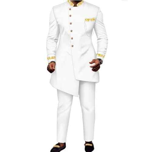 Dashiki Suits African Clothing for Men 2 Pieces African Formal Attire Long Top and Pants Nigerian Clothes Mens Outfits