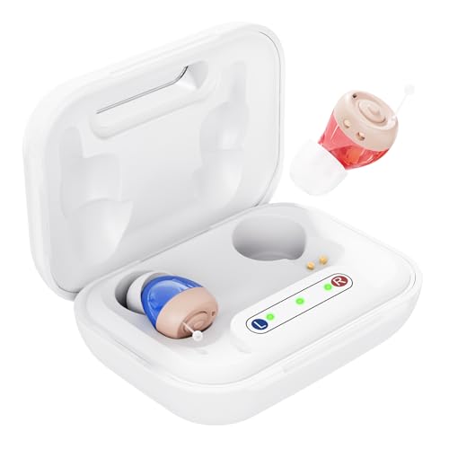 Hlisoundy Hearing Aids Rechargeable Hearing Aids for Seniors Up to 48 Hours of Battery Life Clear Sound Easy Volume Control Automatic On/Off