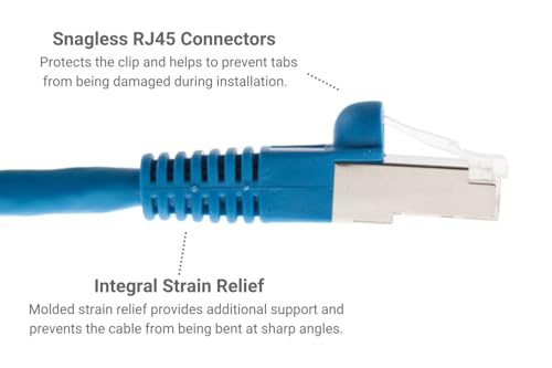 Cable Ethernet Cat6 STP 15 ft Azul miniatura 3
