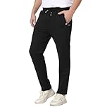 JustSun Tracksuit Bottoms Men Joggers UK Jogging Bottoms with Zip Pockets Track Suit Gym Sports Trousers Black M