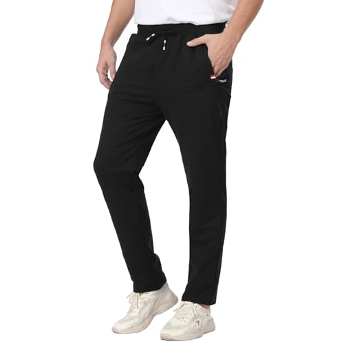 JustSun Pantalon Chandal Hombre Algodon Jogger Deporte Pantalones Deportivos Hombre Pantalón Negro L